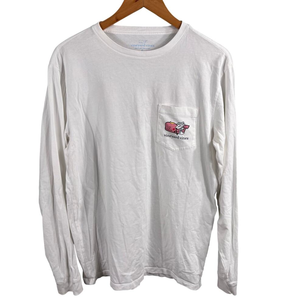 Vineyard Vines Long Sleeve Shirt Women's Size Small White Cotton Valentine's Day